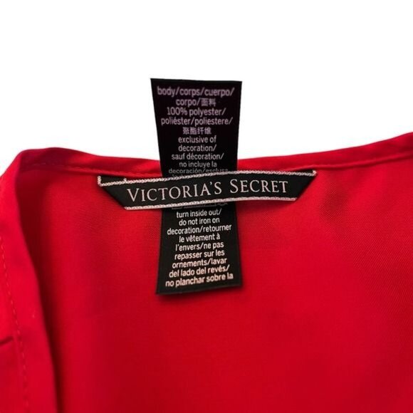Victoria's Secret Red Valentine Love ROBE One Size Ties Heart Lingere - Picture 10 of 10